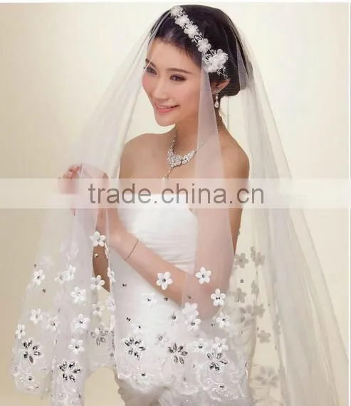 Wedding Dresses Long Veil Patterns Online Shopping French Lace Bridal Veils photo-6