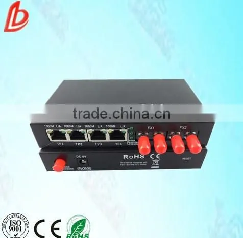 Gigabit Ethernet ST 10/100/1000M Fiber Optic Media Converter,4 Port Fiber Optic Media Converter ,ftth Optical Receiver
