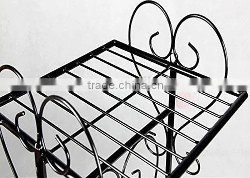 Garbagemall Wrought Iron Flower Basket Hanging Multilayer Landing Flower Shelf Living Room Balcony Plant Stands photo-5