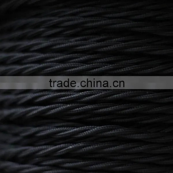 CE Cloth Covered Twisted Electrical Wire Vintage Fabric Braided Pendent Lamp Cord 2*0.75mm photo-5
