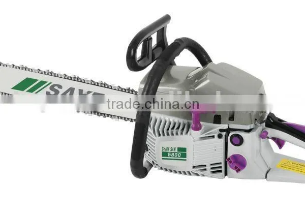 5800 gasoline chain saw with CE certificate with cartlon guide bar and chain