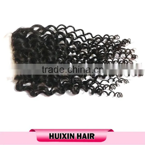 High Quality Grade 8A Virgin Human Hair Brazillian Deep Curly Human Hair Weave Lace Closure photo-6