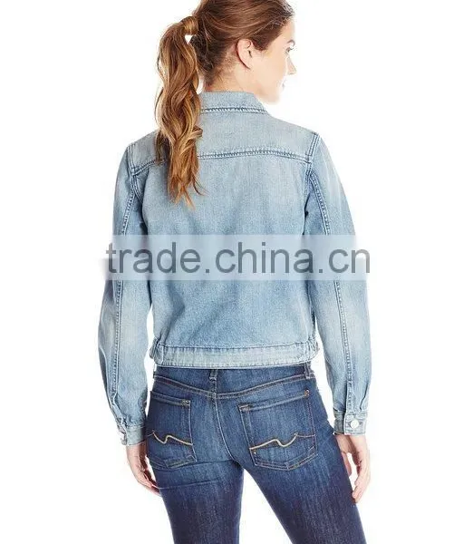 Least Design Women's Pintuck Denim Jacket photo-2