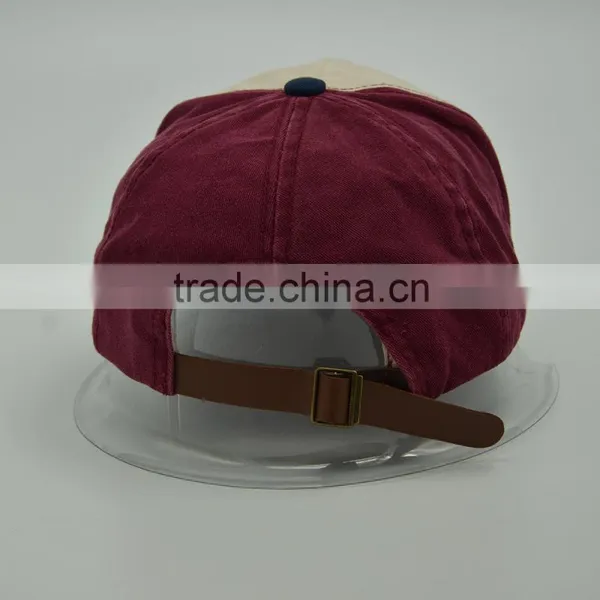 Printed 5 Panels Baseball Cap With Leather Strap photo-4