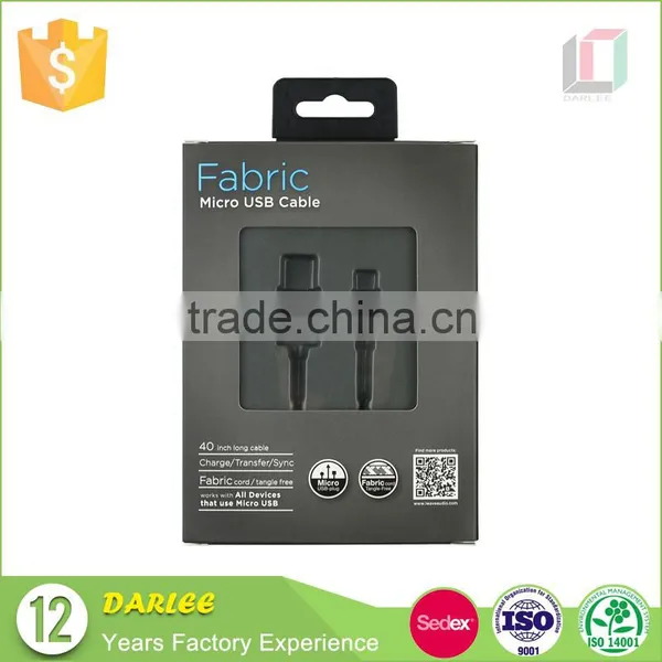 Wholesale Unique Design Spot uv Embossed Custom Free Sample Data Cable Package Box With Hang Hole photo-3
