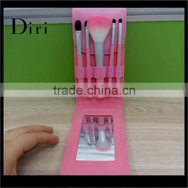 5pcs Makeup Brush Sets Pink Makeup Brush Kit Small Travel Brush Set photo-3