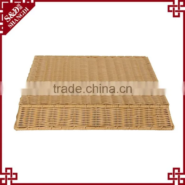 Functional Washable Plastic Wicker Rattan Display Basket for Fruit Storage photo-4