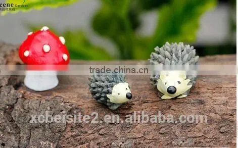 Cy307 Miniature DIY Fairy Garden Accessories 3pcs/set,two Hedgehog and One Mushroom photo-5