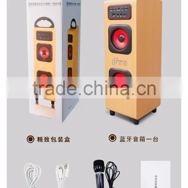 2017 New Design Quadrate Shape Loudspeaker, Wireless Plug-in Card Retro Stereo Bluetooth Speaker Box photo-6