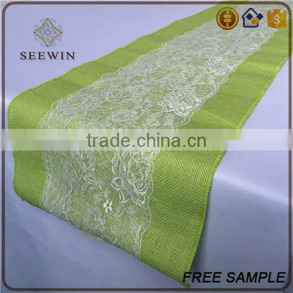 2016 Lace Pattern Burlap Table Runner photo-3