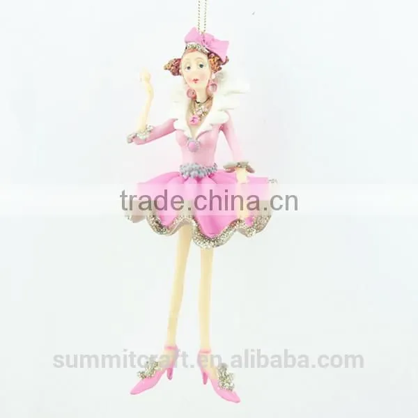 Best Selling Christmas Ornament Items Resin Christmas Lady Figurines photo-5
