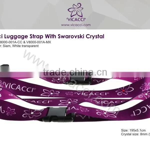 High Quality Promotion Luggage Strap With Crystals From Swarovski