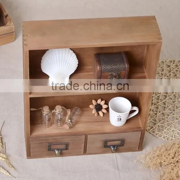 Two Drawer Wall Wooden Boxes photo-5