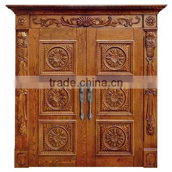 Luxury Antique Solid Wood External Door for Villa and Hotel, Finished by Handcarved BF11-12191c photo-3