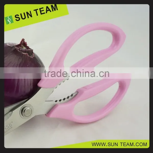 SK053 10" Long Blade Pink Color Beauty Kitchen Scissors photo-2