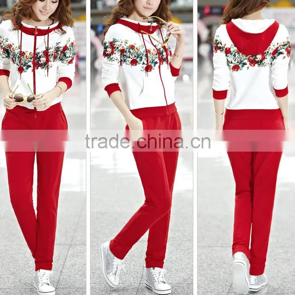 Women Casual Clothing Sets Jogging Printing Track Suit Home Dress OEM China photo-4