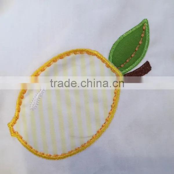 New Design Wholesale Kids Clothing High Quality Baby Lemon Embroider Clothes Suit for Baby Girls Clothes Set photo-3