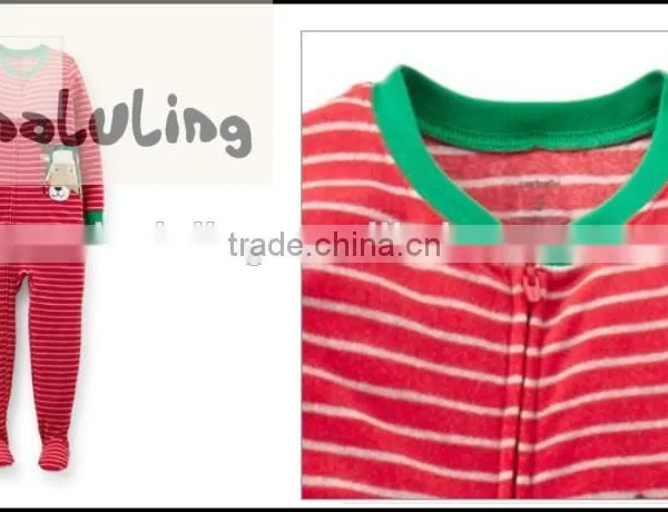 TinaLuLing 100% Cotton Unisex Red Winter One Piece Sleepwear Kids Footed Pajamas photo-4