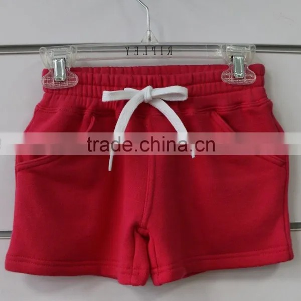 Cotton French Terry Fabric Children Short Pants With Pocket and Patch