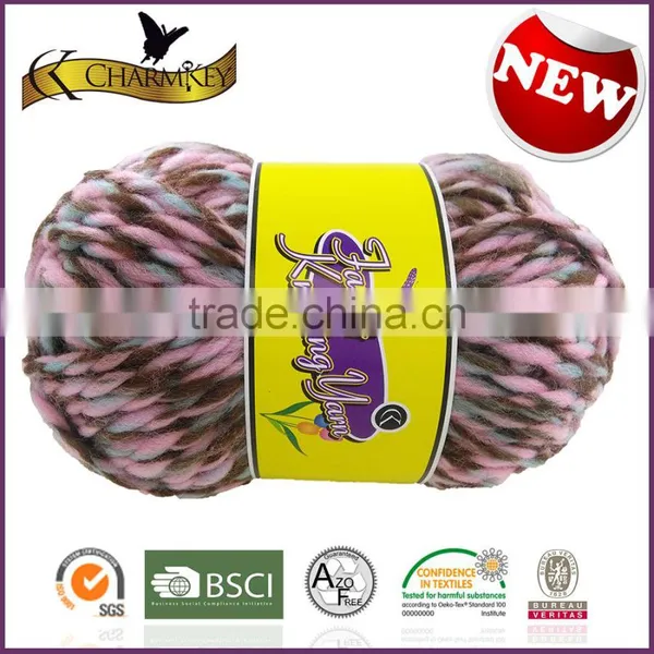Charmkey Mixed Color Hand Knitting Yarn 100% Ptt Scarf Knitting Melange Yarn photo-2