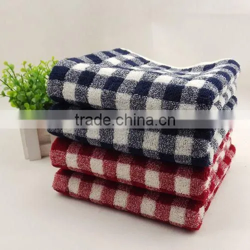 Sale 100% Cotton Blue Grey Check Bath Towel/big and Soft Hotel Bath Towel photo-2