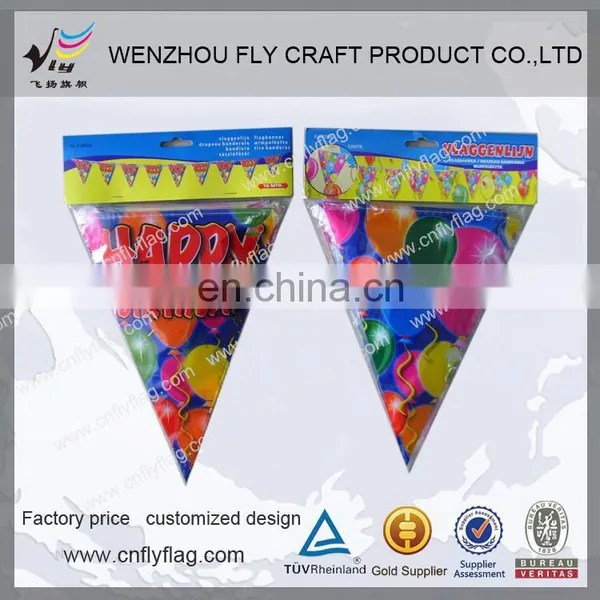 Wenzhou Factory Directly Sell Low Price Home Party Decoration Triangle Bunting Flags