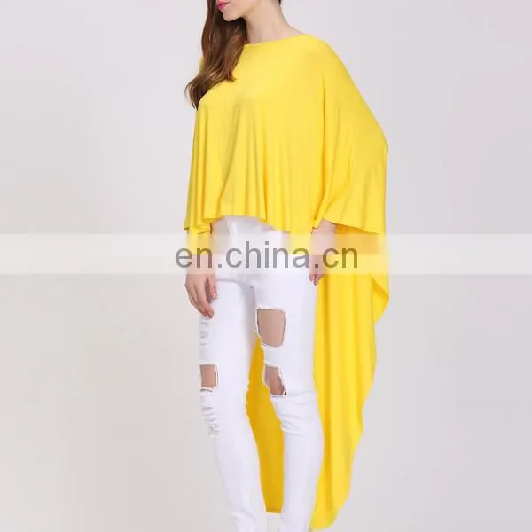 Latest Fashion Long Top Dolman Sleeve Design Short Front Long Back Top photo-4