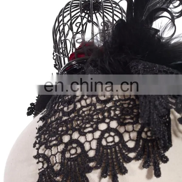 Gothic Caged Rose Fascinator Hat With Hairclip photo-5