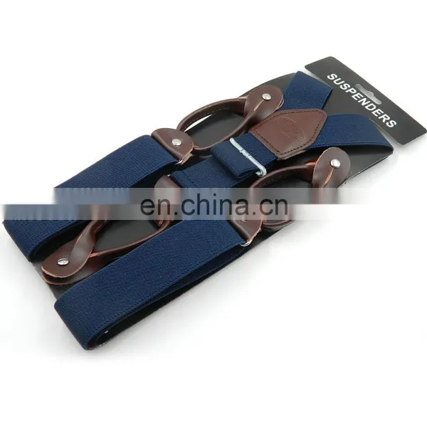 2017 Best Quality Leather Mens Suspenders Button Suspenders photo-3