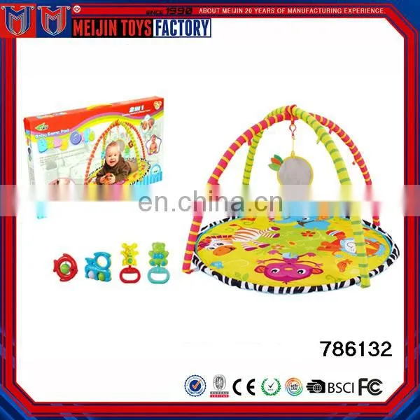 new Fun Animal Baby Infant Gym Play Mat Indoor Floor Crawl Soft Blanket Mat With Toy