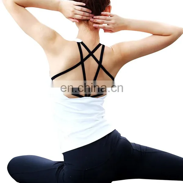 No Moq Wholesale Women Running White Backless Gym Tank Top Blank photo-2