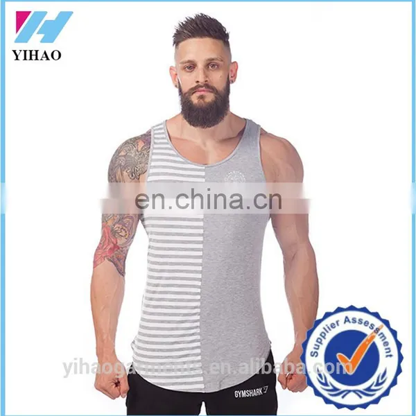 Yihao 2017 Customized Trade Pannel Vest y Back Singlets Tank Tops High Quality Gym Tops Mens Vest photo-3