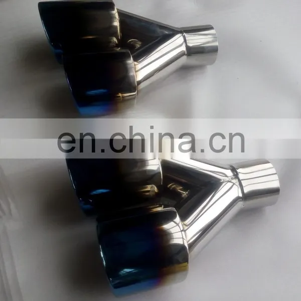 Rolled Slanted Angle Cut Oval 304 Stainless Steel Racing Car Round Resonated Rolled Titanium Exhaust Pipe Tip photo-4