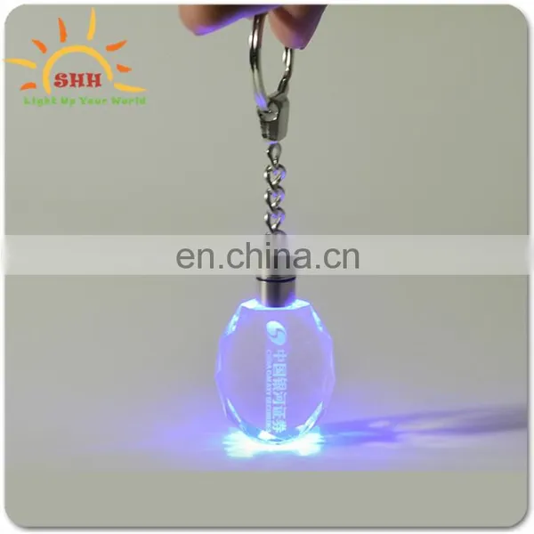 Beauty LED Light Wedding Crystal Keyring With OEM Logo Engraved photo-6