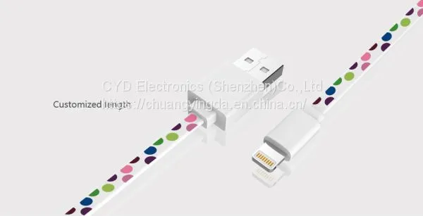 1M Color Printed Design MFi Sync Lightning Cable photo-4