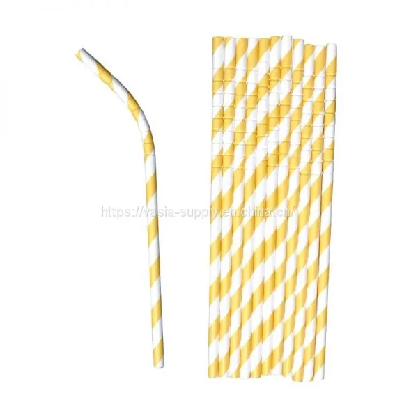 Biodegradable Paper Straws - Mixed Colors Rainbow Stripe Paper Drinking Straws for Juices, Shakes, Smoothies, Party Supplies Decorations photo-2