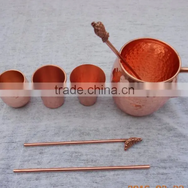 Set of 6 Copper Straw and One Cleaning Brush, Copper Drinking Pipe With Cleaning Bruch photo-6