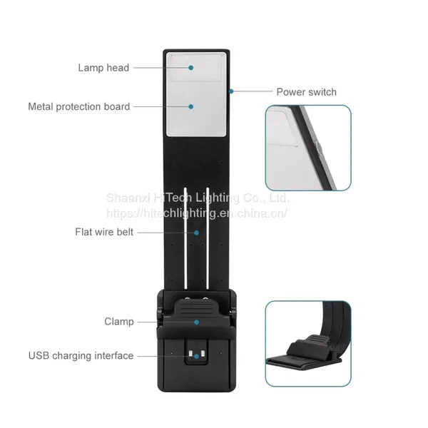 Portable Rechargeable LED Reading Book Light With Detachable Flexible Clip Table Lamp For Kindle/eBook Readers E-read Book Light photo-4