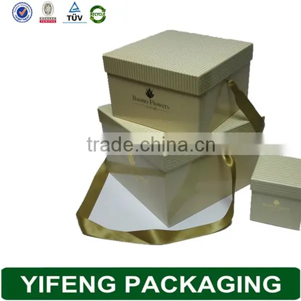 Packaging Round Cardboard Hat Boxes for Flowers With Handles photo-5