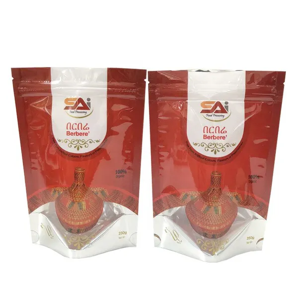 High Quality Digital Printing Clear Window Plastic Bag for Spices Chili Powder Packaging Bag photo-2