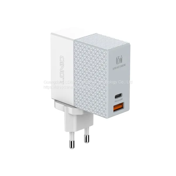 LDNIO 66W мобильный зарядный адаптер PD (USB-C) быстрый зарядчик + быстрый зарядчик QC3.0 с розетками для США/ЕС/Великобритании