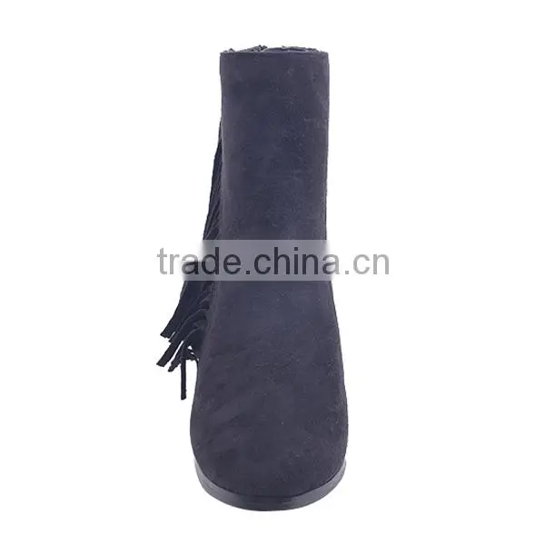 Best Selling Woman High Heel Ankle Boots Side Macrame China Forester Back Zipper Boots photo-3