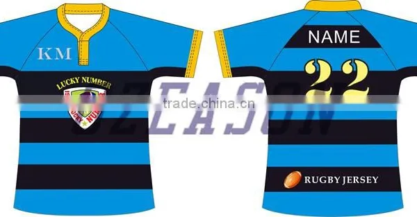 High Quality OEM Design Pattern Striped Rugby Jersey for Tournament Training photo-2