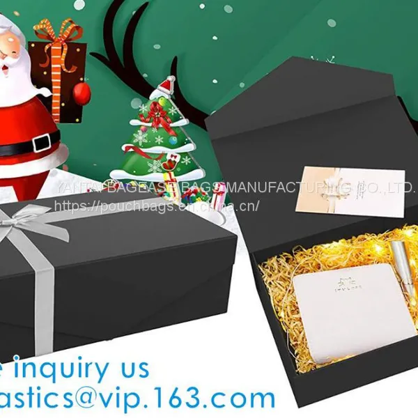 Luxury Cardboard Folding Box Magnetic Closure Rigid Collapsible Paper Foldable Gift Boxes For Clothes Or Flower BAGPLAST photo-5