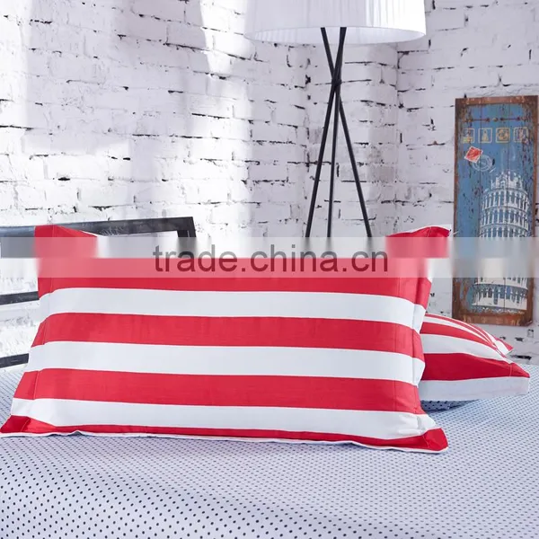 Warm and Confortable Design Red and White Stripe Home Textile Bedding Set From China Supplier photo-2