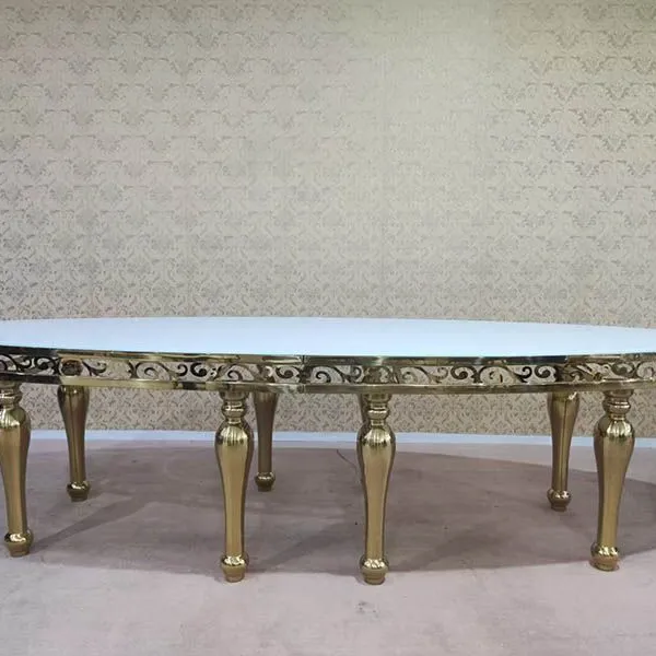 Wholesale Gold Stainless Steel Modern Dining Room Table Party Event Dining Table