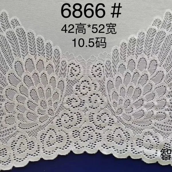 Hot Selling Lace Accessories 16-50cm Wide Floral Stretchy Lace Elastic Trim Fabric for Garment & DIY Craft Supply photo-2