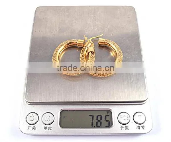 Hollow Gold Jewelry New Arrival 2015 Women Big Hoop Earrings Stainless Steel photo-5
