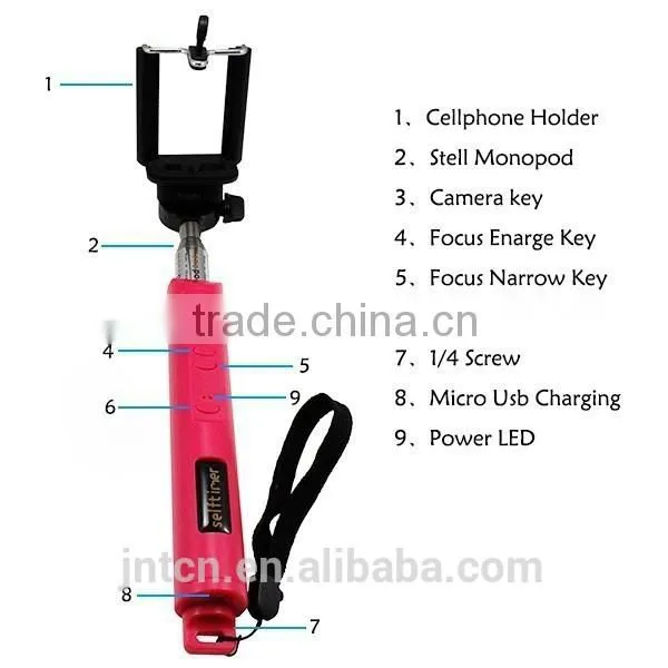 Rechargeable Focus Bluetooth Selfie Stick,wireless Bluetooth Monopod QC13 photo-2