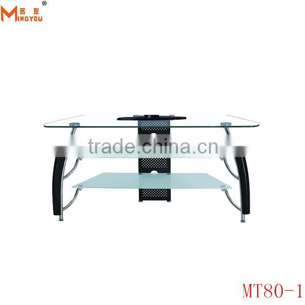 Hot Sale Clear Tempered Glass Small tv Stand photo-2